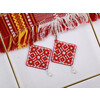 Klart набор для вышивания 10-507 Серьги квадратные. Красный орнамент 4.5 х 4.5 см Фото 4.