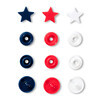 Кнопка PRYM 393061 PL Color Snaps Звезда пластик d 12.4 мм 30 шт. красный/белый/синий Фото 2.