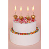 BOOMZEE Набор свечей для торта BCD-24 6 г 4 шт. 01_золотистные сердечки Фото 2.