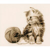 Набор для вышивания VERVACO PN-0162378 Котёнок с клубочком 26 х 29 см Фото 2.