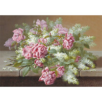 OVB-0109 Розовые розы и сирень