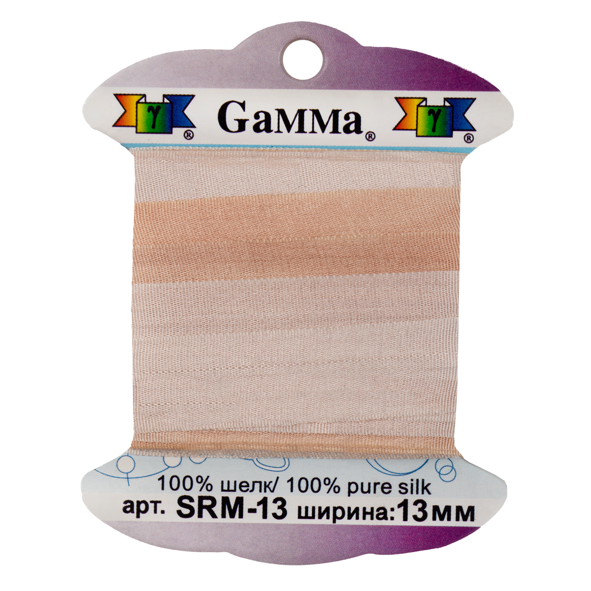 Gamma шелковая SRM-13 0.2 - 13 мм 9.1 м M033 бл.бежевый/желто-коричневый Фото 2.