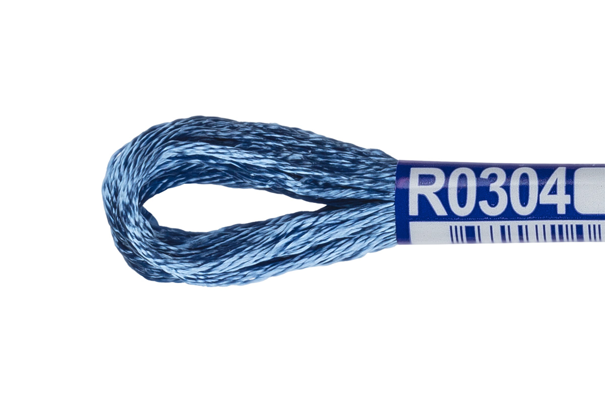 Нитки для вышивания Gamma мулине 100% вискоза 8 м R0304 св-синий Фото 2.