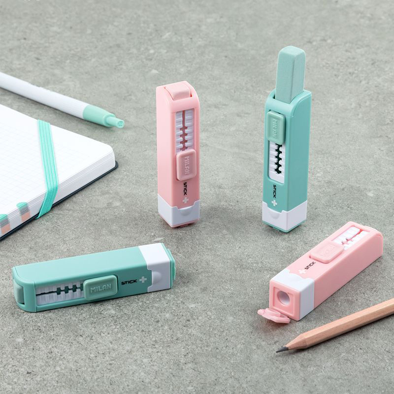 Milan Набор ластик с точилкой для карандашей STICK + серия Edition розовый BYM10141IBGP Фото 4.