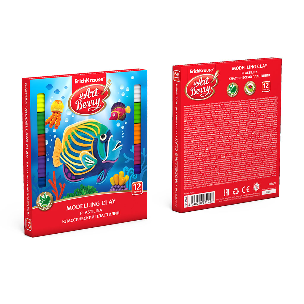 Artberry Классический пластилин с Алоэ Вера со стеком 216 г 12 цв. 41763 Фото 4.