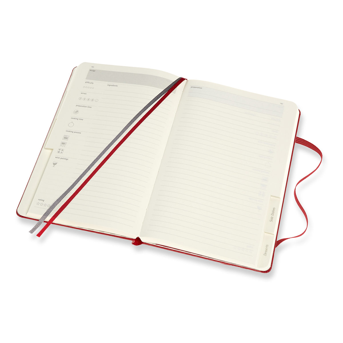 Moleskine Блокнот PASSION RECIPE Large ( 130х210 мм) 200 л. линия/без линовки красный 1075050 Фото 4.