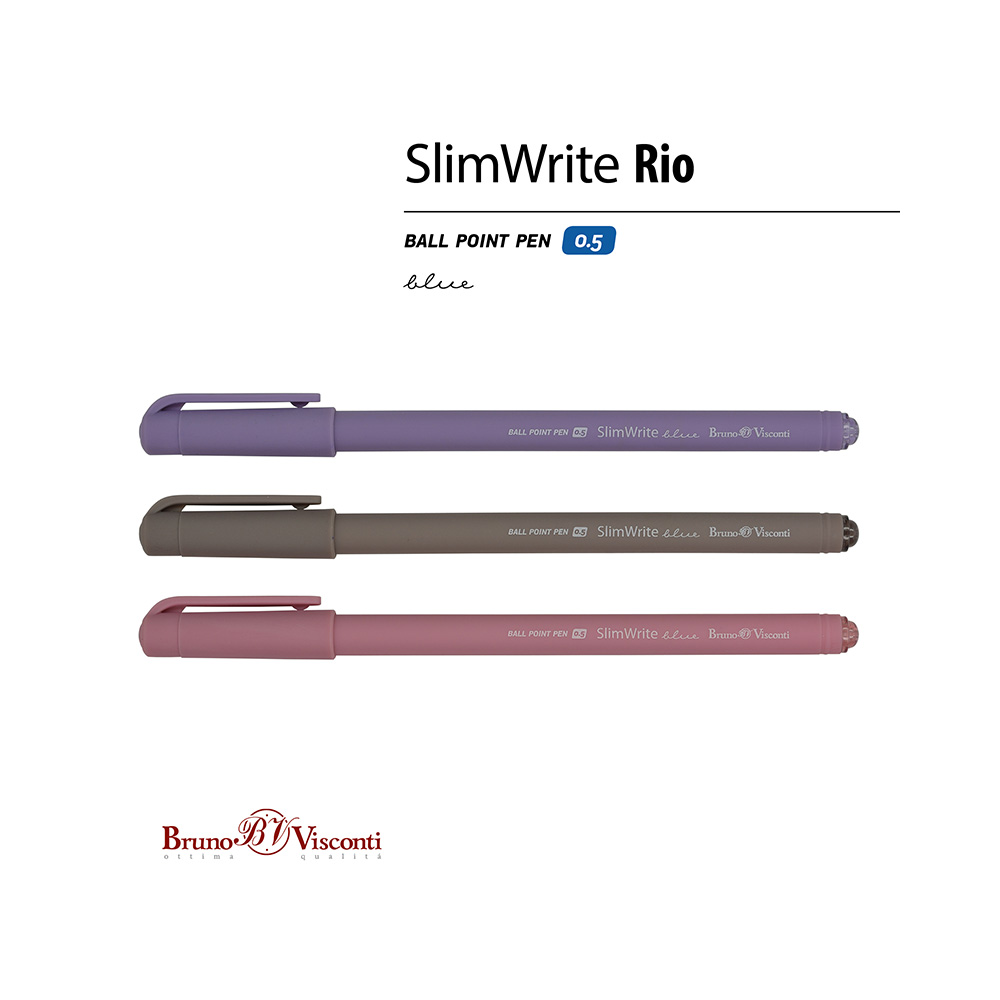 Bruno Visconti ручка шариковая SlimWrite 0.5 мм 20-0055 RIO цвет чернил: синий Фото 3.