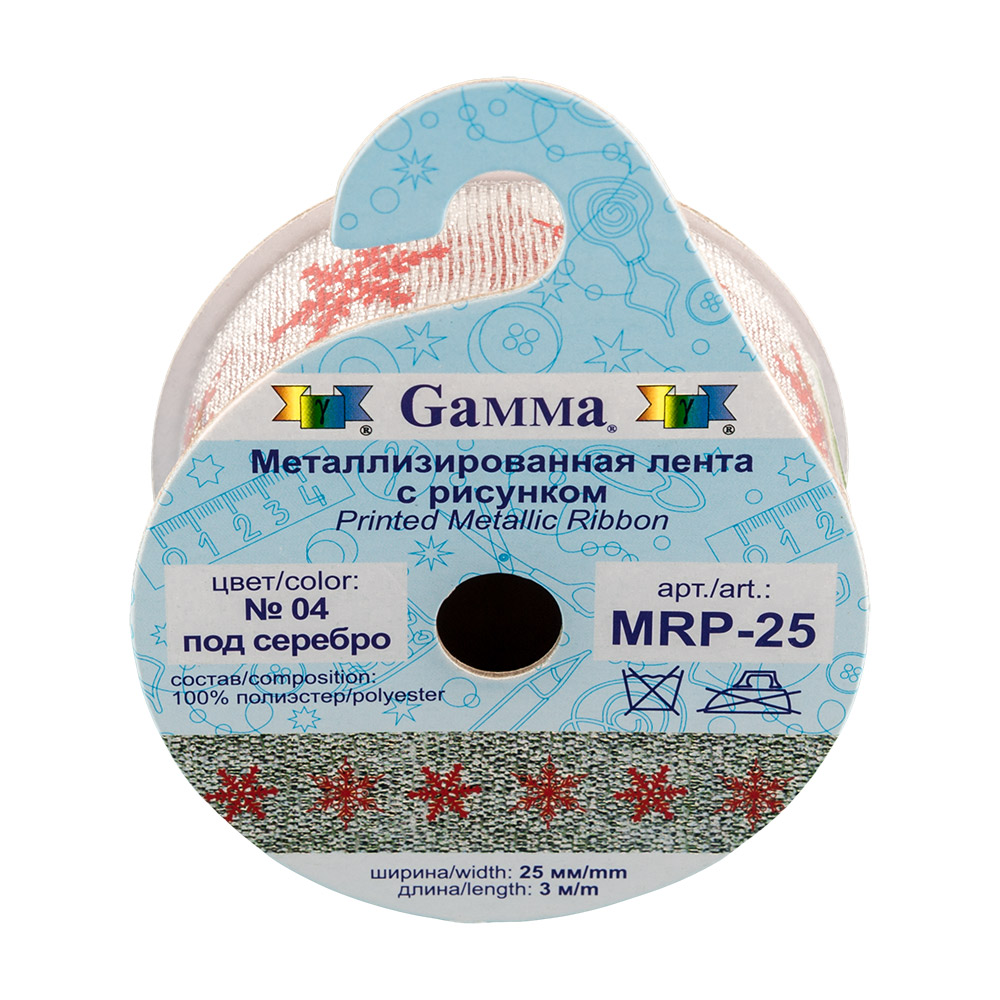Gamma MRP-25 25 мм 3 м 03 под золото/снежинки Фото 2.