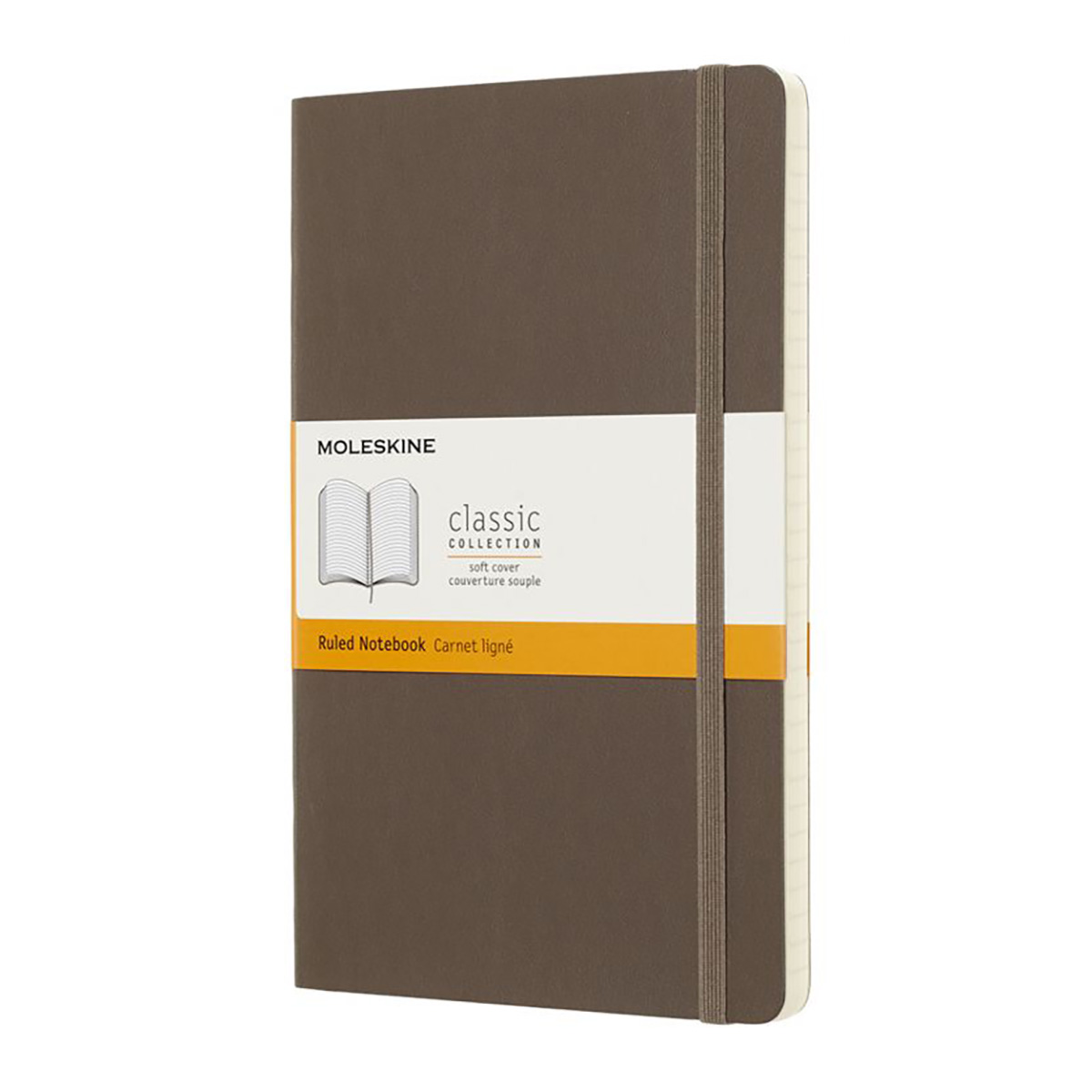 Moleskine Блокнот CLASSIC SOFT Large линейка ( 130 x 210 мм) 96 л. линия Коричневый Фото 1.