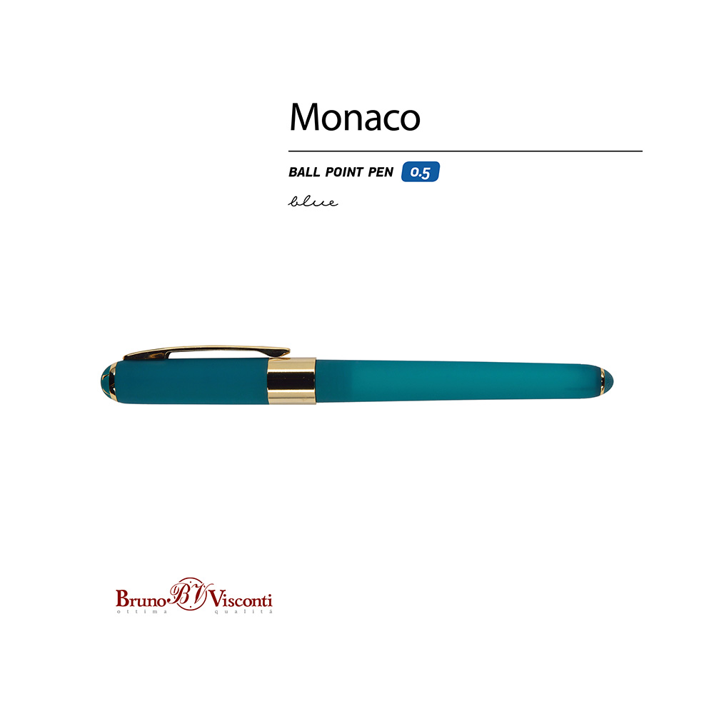 Bruno Visconti ручка шариковая MONACO 0.5 мм 20-0125/24 Морская волна цвет чернил: синий Фото 3.