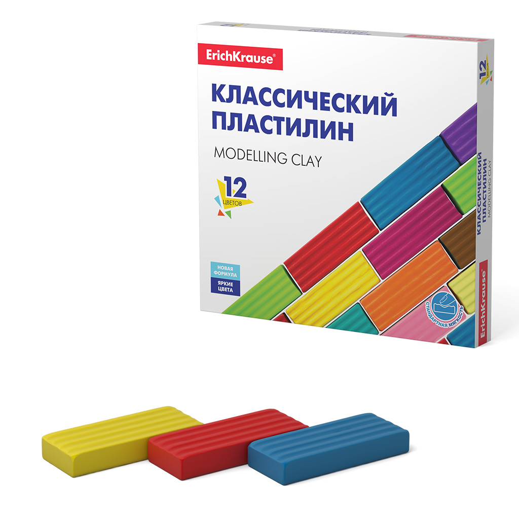 ErichKrause Классический пластилин Basic 192 г 12 цв. 50558 Фото 1.