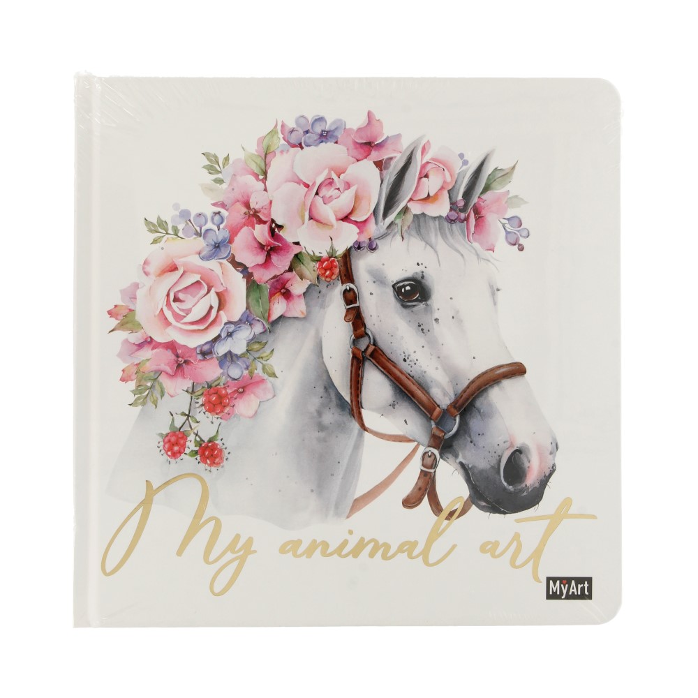 ПФ Скетчбук My animal art A5 160 г/м2 20 х 20 см твердый переплет 40 л. Лошадь 64-6644 Фото 1.