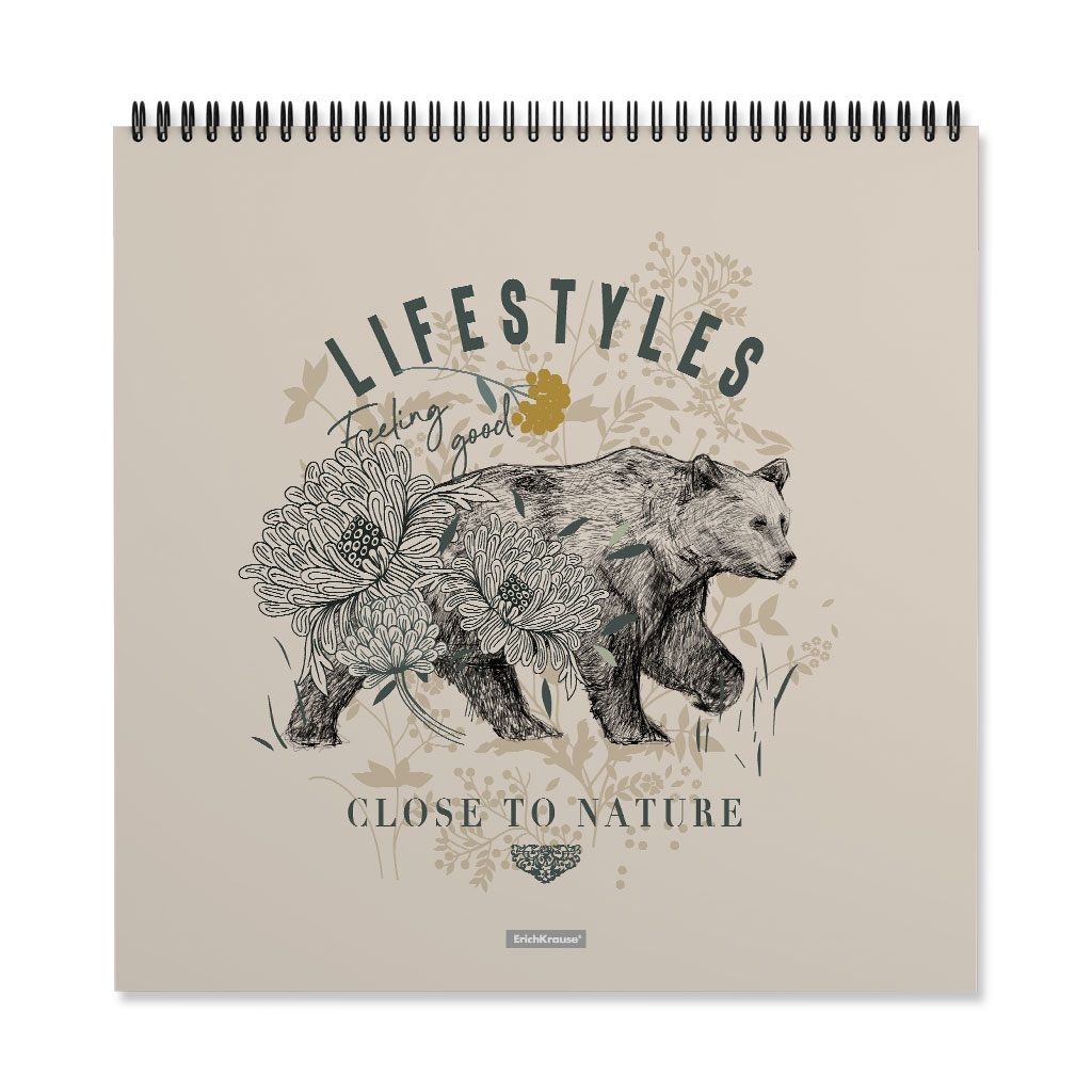 ErichKrause Альбом для эскизов на спирали Natural Life 120 г/м2 29.5 х 30.4 см 40 л. 53881 Фото 1.