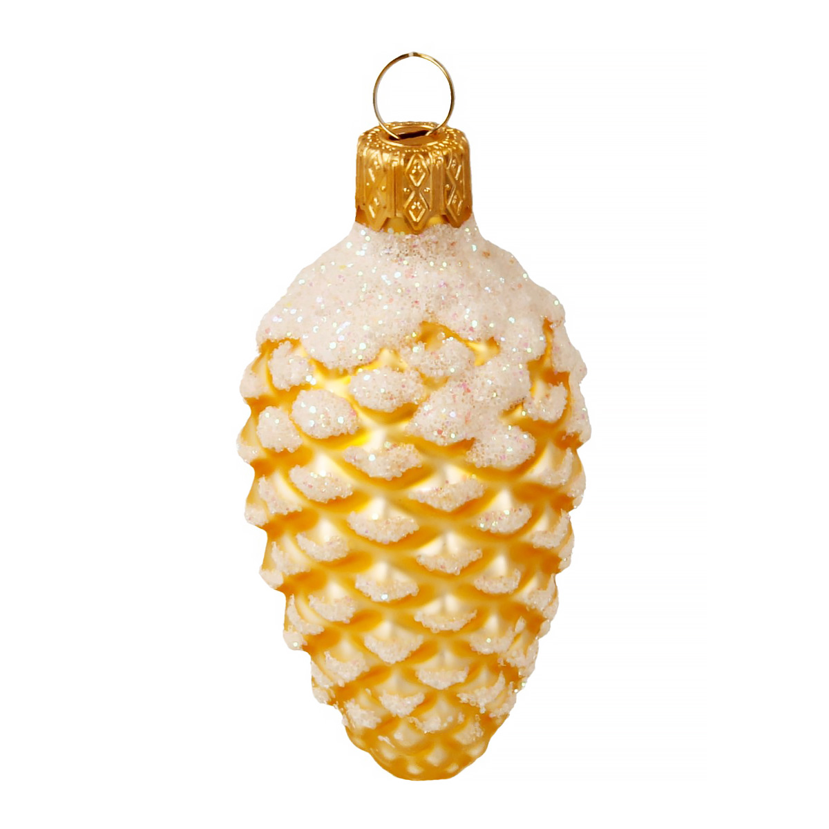 Коломеев Ёлочное украшение Шишка в снегу 4 х 4 х 9 см золото светлое ФУ-2-90/221 зол.св.мат Фото 1.