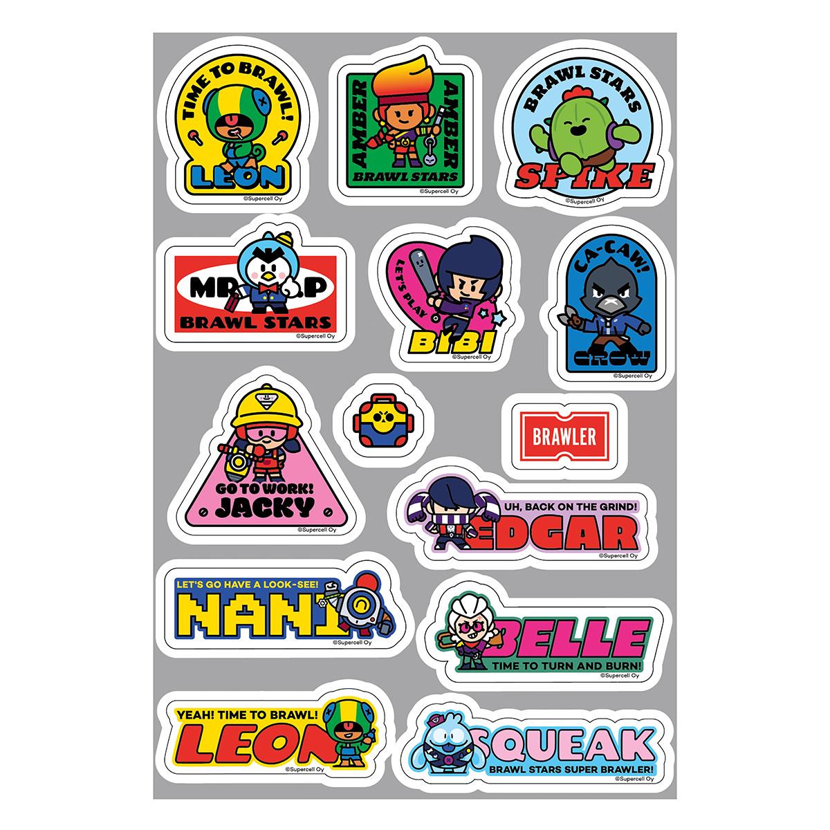 Premiere Publishing Объемные наклейки Brawl Stars 14 х 20 см NA0011 Леон, Мистер П, Джеки Фото 2.