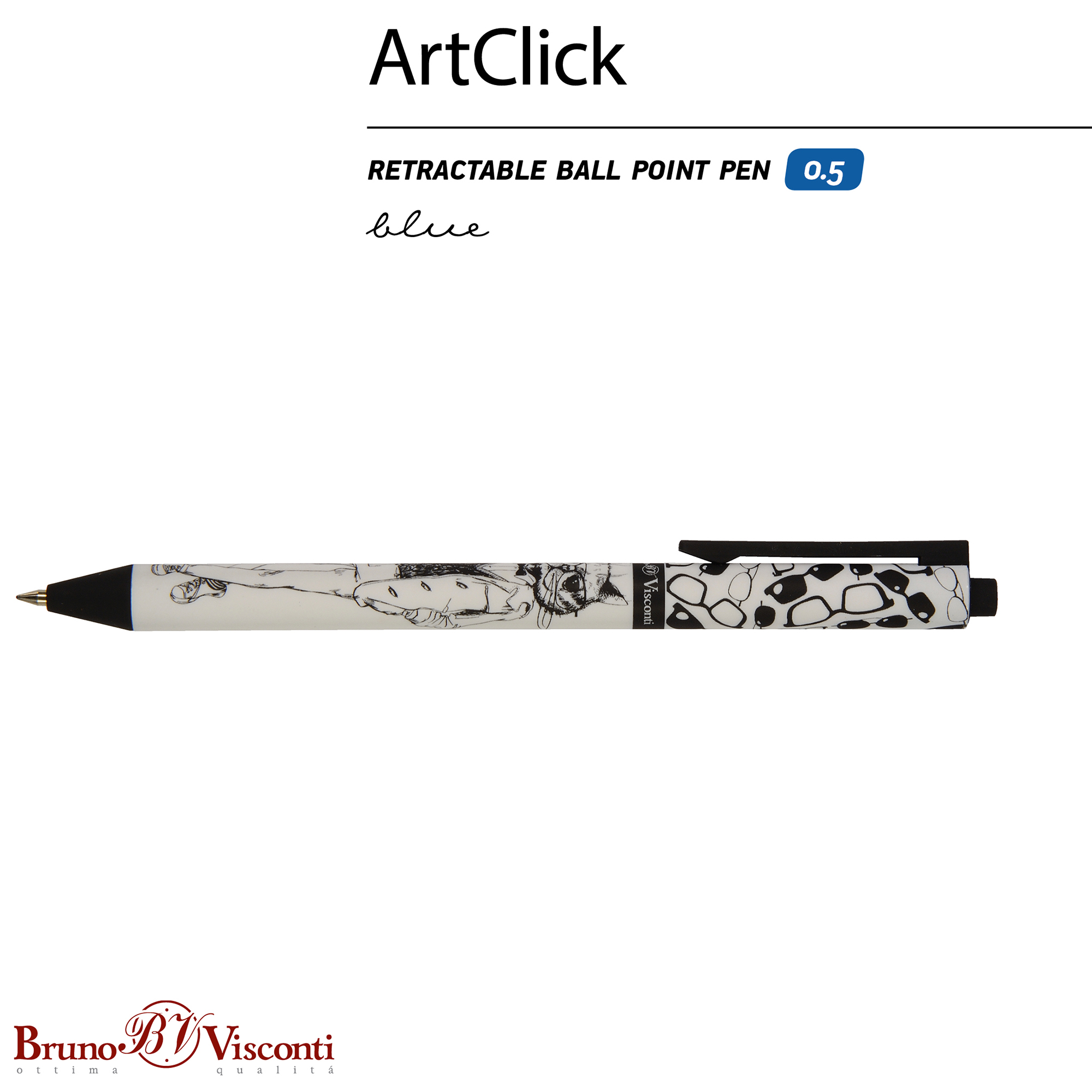 Bruno Visconti ручка шариковая ArtClick 0.5 мм 20-0281/15 Человекокот цвет чернил: синий Фото 3.