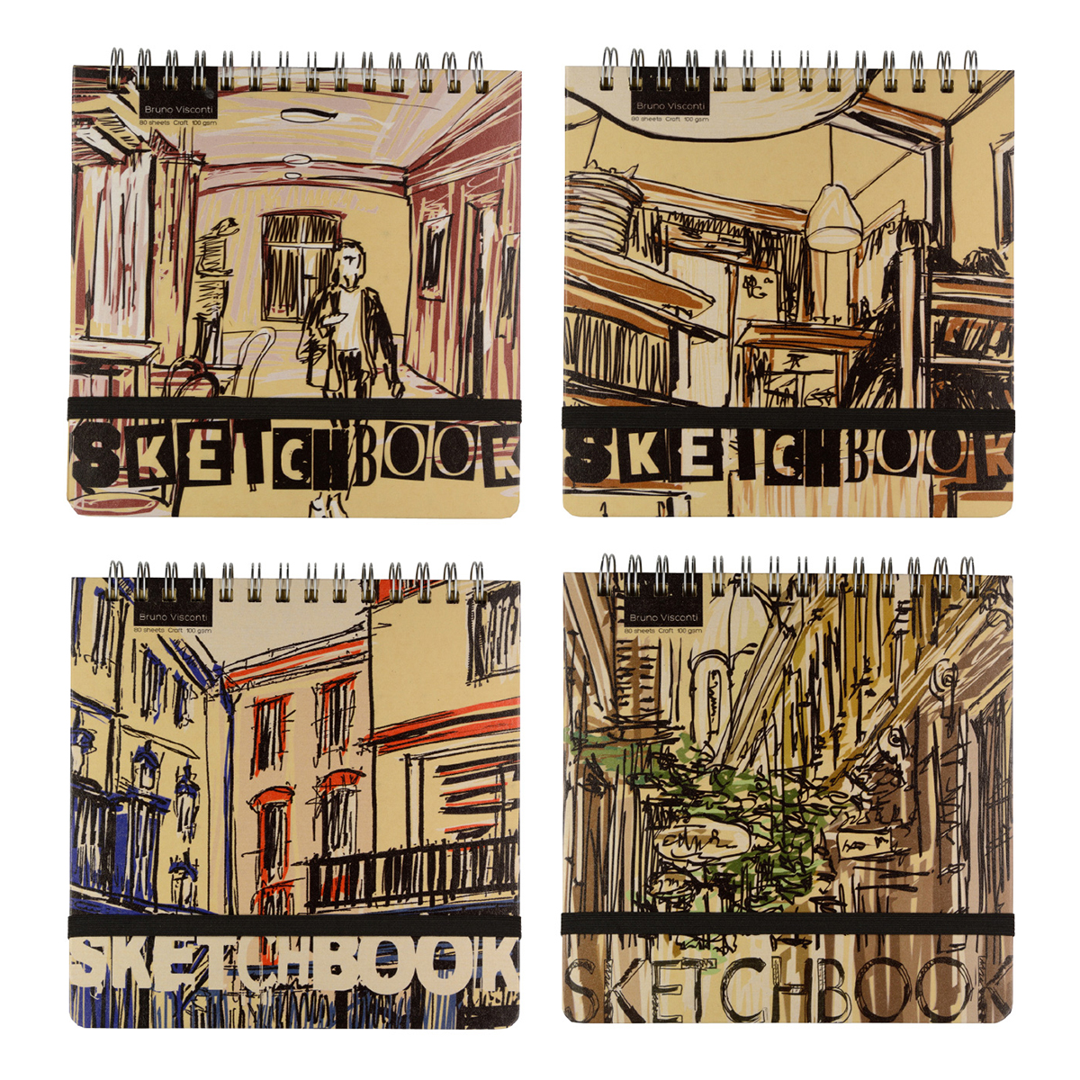 Bruno Visconti 1-503/01 Sketchbook Bv 100 г/м2 20.6 х 20 см на гребне 80 л. Фото 2.