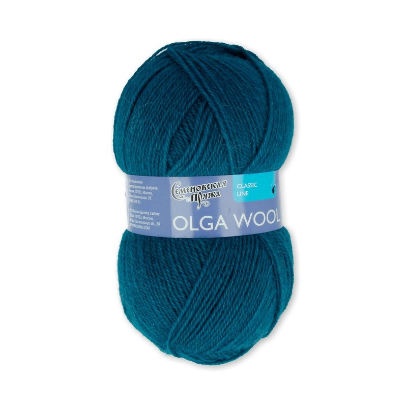 Пряжа Семеновская МШФ _OlgaWool (ОльгаЧШ) 95% шерсть, 5% акрил 100 г 392 м 90027 ; морская волна Фото 1.
