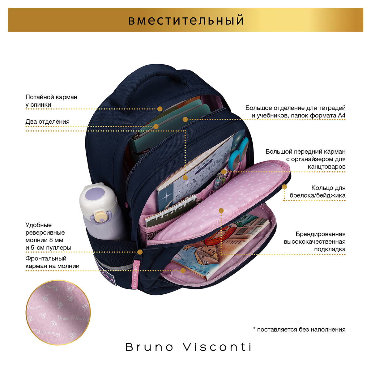 Bruno Visconti Рюкзак с эргономичной спинкой MY SWEET 40 х 30 х 8.5 см 12-002-211/02 Фото 6.