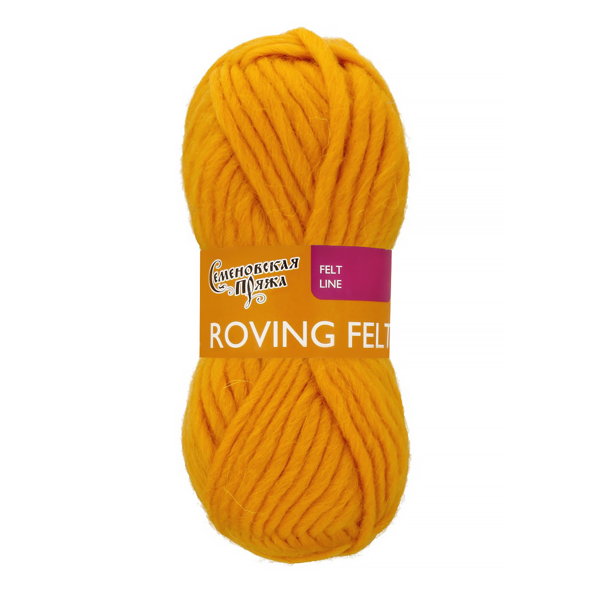 Пряжа Семеновская МШФ _Roving felt (Валя) 100% шерсть 50 г 50 м 0216 ; канарейка Фото 1.