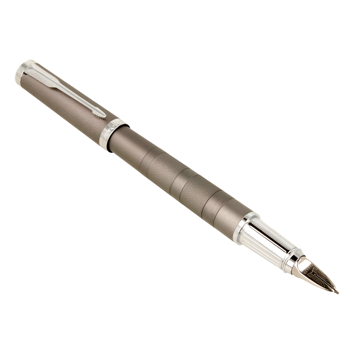 PARKER Ручка 5th mode INGENUITY L LUXERY CHARM 0.8 мм PARKER-1931472 серый алюминиевый корпус, хромированные детали цвет чернил: черный Фото 1.