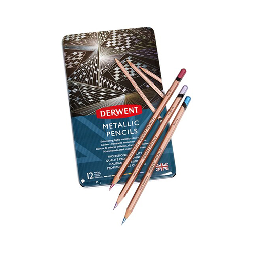 Derwent Набор цветных карандашей Metallic заточенный 12 цв. 12 шт. 2305599 Фото 4.