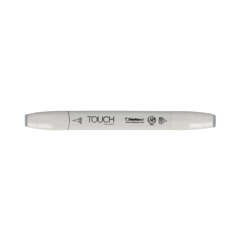 TOUCH TWIN BRUSH Маркер 1-8 мм кисть/перо скошенное 1214030 серо-синий BG3 Фото 1.