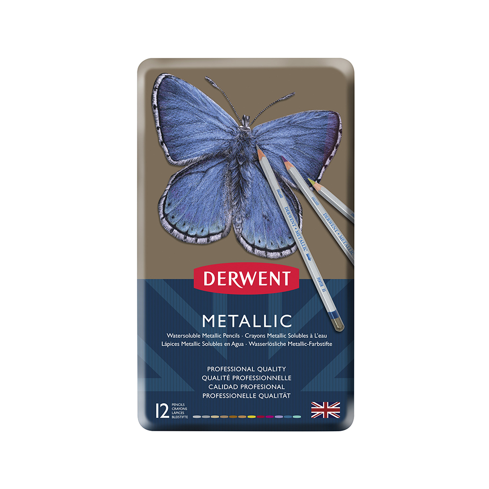Derwent Набор цветных карандашей Metallic заточенный 12 цв. 0700456 Фото 1.