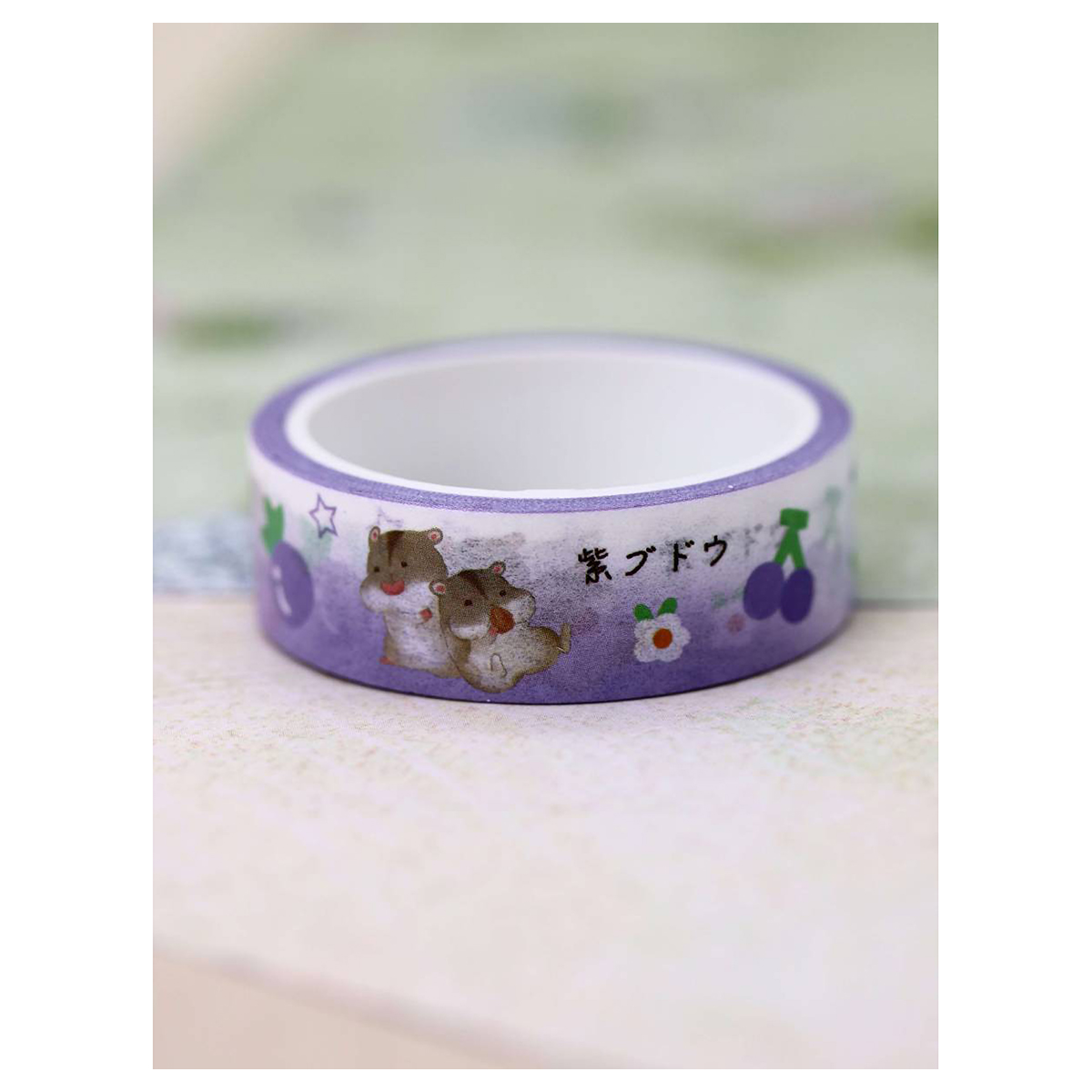 ILIKEGIFT Декоративный скотч 1 см х 5 м 1 шт. Hamster, purple 601E-04 Фото 2.