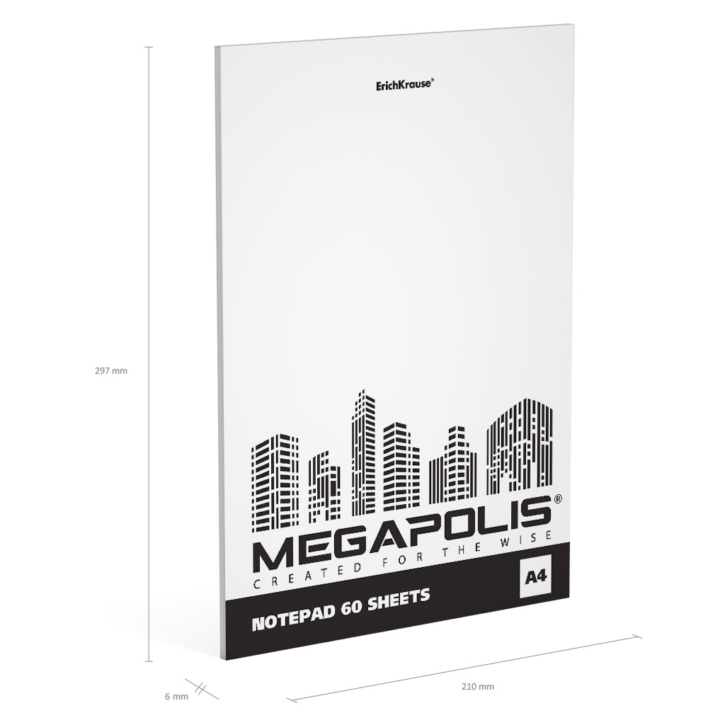 ErichKrause Блокнот MEGAPOLIS Blanc A4 ( 210х297 мм) 60 л. 49798 Фото 3.