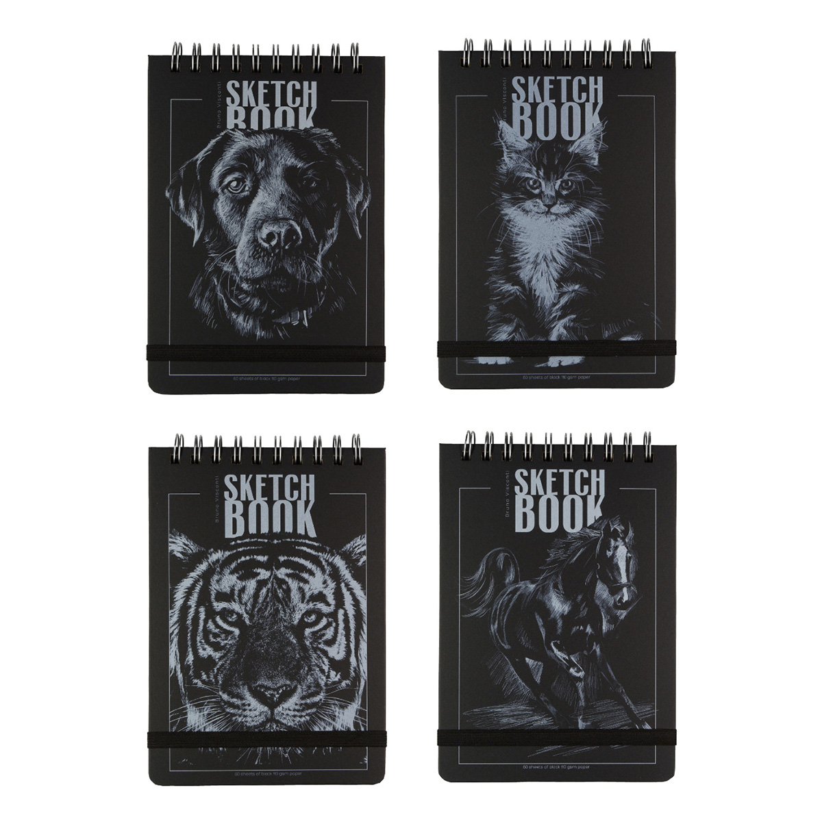 Bruno Visconti 1-505/03 Sketchbook Bv 110 г/м2 19.8 х 14.8 см на гребне 60 л. ЧЕРНЫЙ Фото 1.