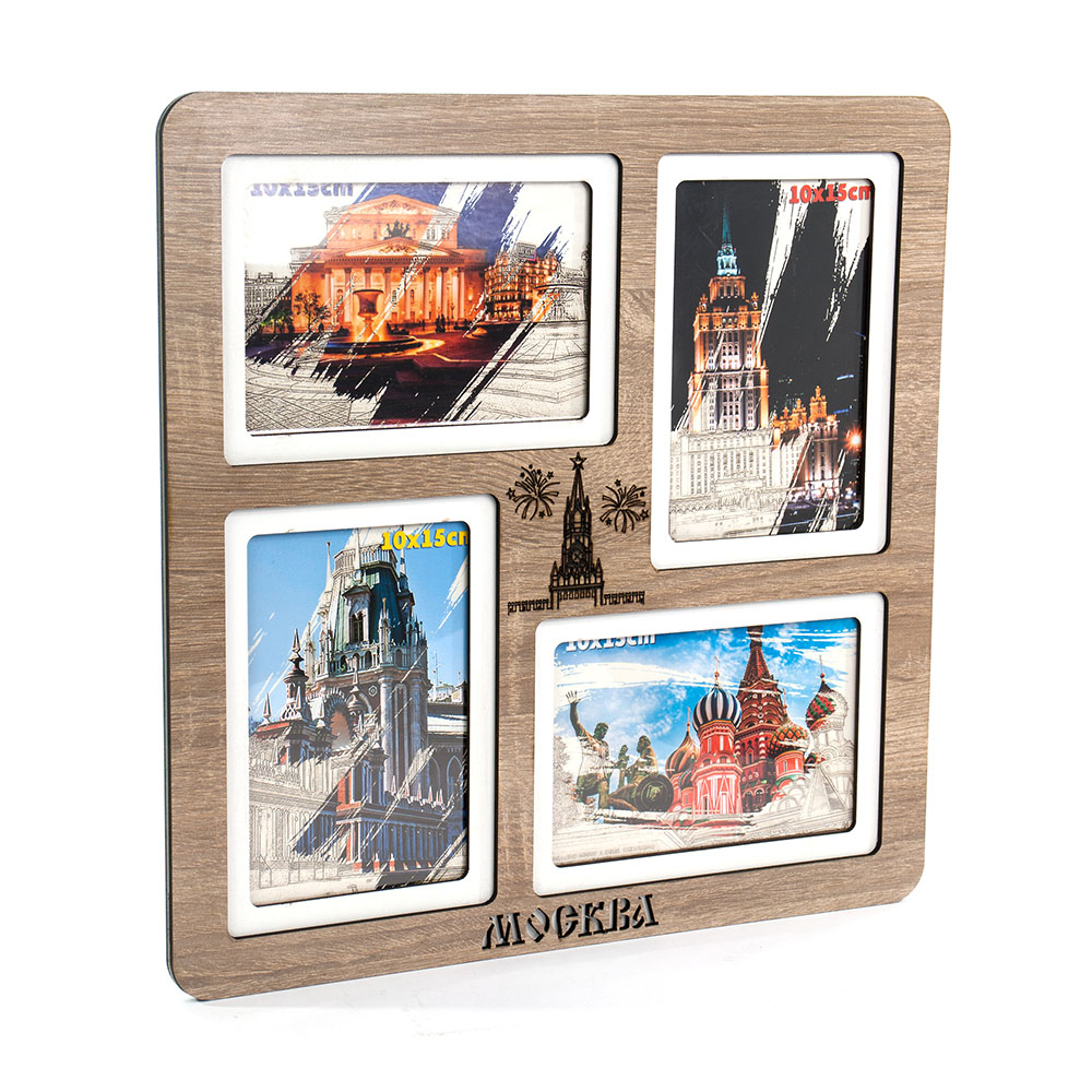 PLATINUM Фоторамка на 4 фото 10 x 15см 10 х 15 см дуб PE-046 Фото 2.