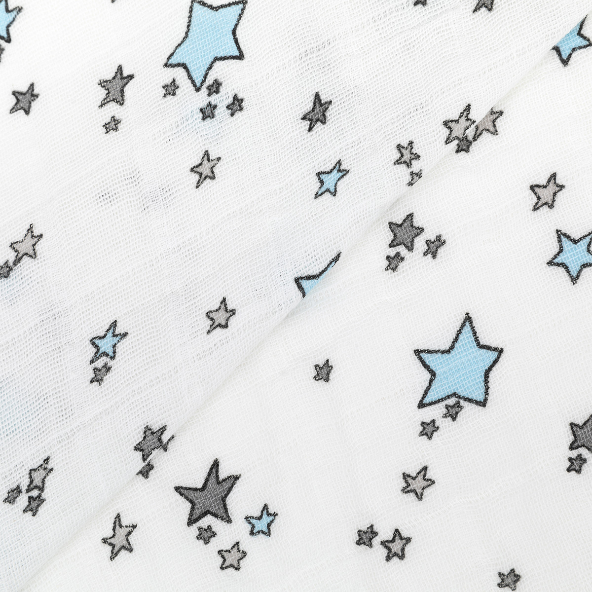 Ткань PEPPY Ткань муслиновая EMBRACE 100% хлопок 100 х 125 см Shannon Fabrics emshooting star baby blue Фото 3.