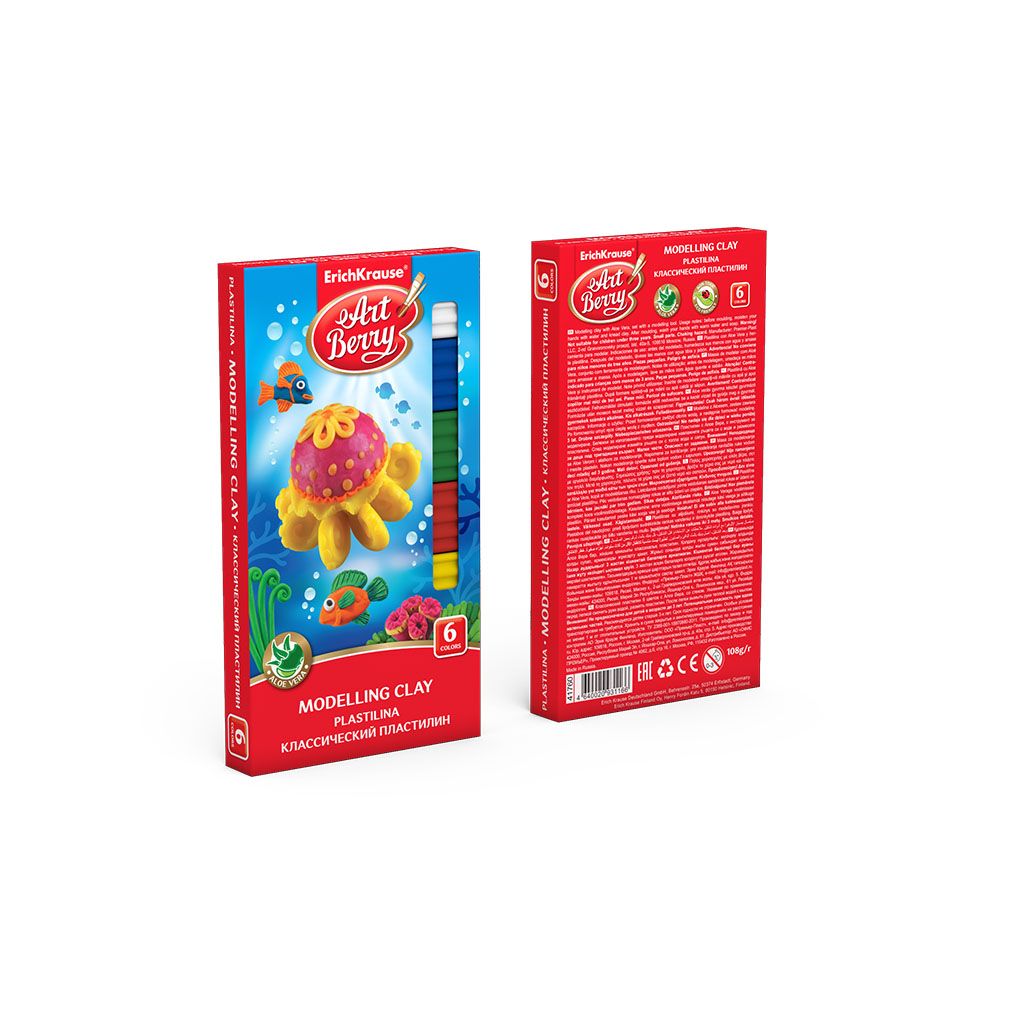 Artberry Классический пластилин с Алоэ Вера со стеком 108 г 6 цв. 41760 Фото 5.