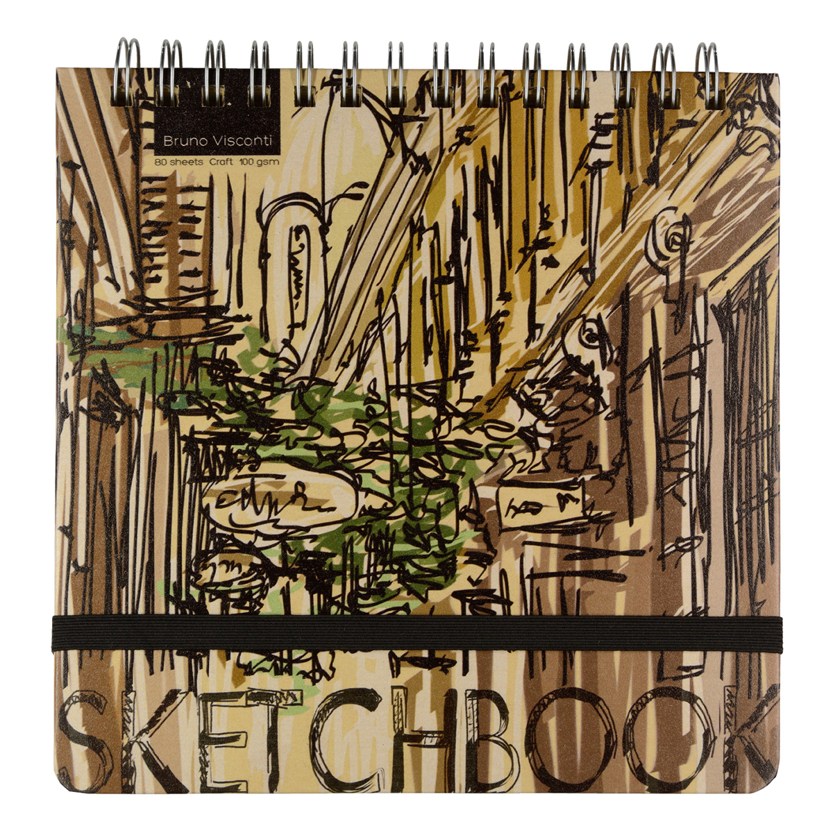 Bruno Visconti 1-503/01 Sketchbook Bv 100 г/м2 20.6 х 20 см на гребне 80 л. Фото 11.