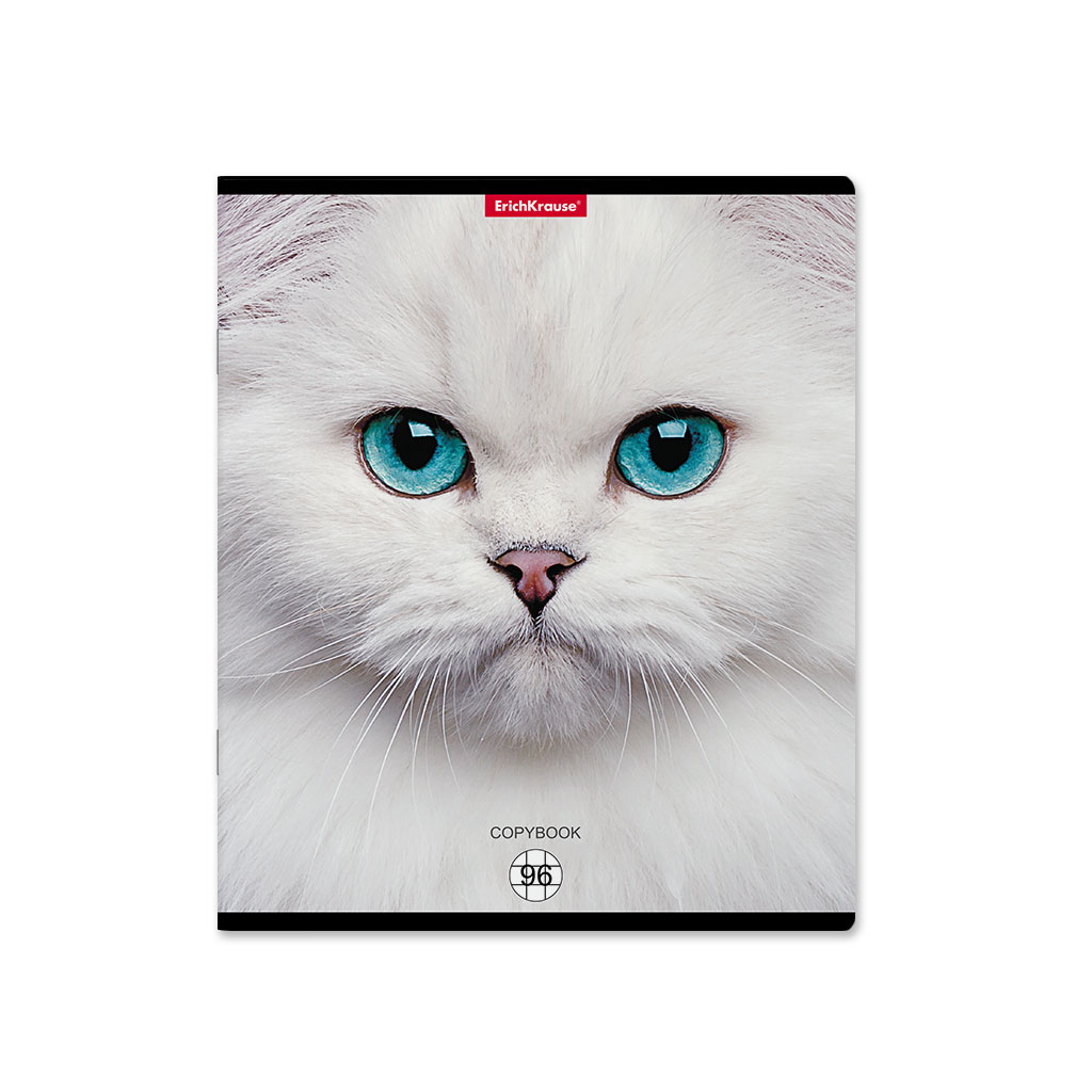 ErichKrause 58406 Тетрадь общая ученическая Cats A5+ 96 л. на скобе 60 г/кв.м клетка Фото 5.
