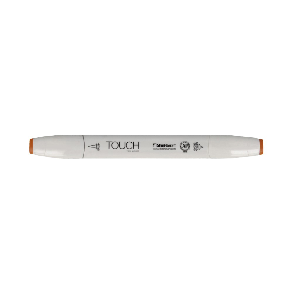 TOUCH TWIN BRUSH Маркер 1-8 мм кисть/перо скошенное 1210112 коричневая кожа BR112 Фото 1.