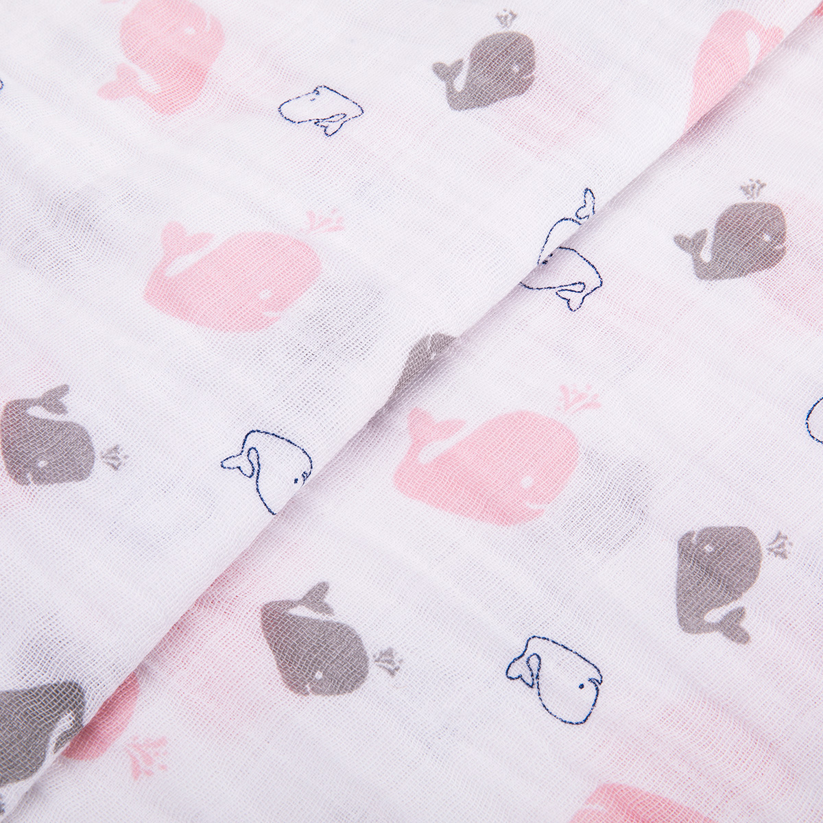 Ткань PEPPY Ткань муслиновая EMBRACE 100% хлопок 100 х 125 см Shannon Fabrics whales blush Фото 3.