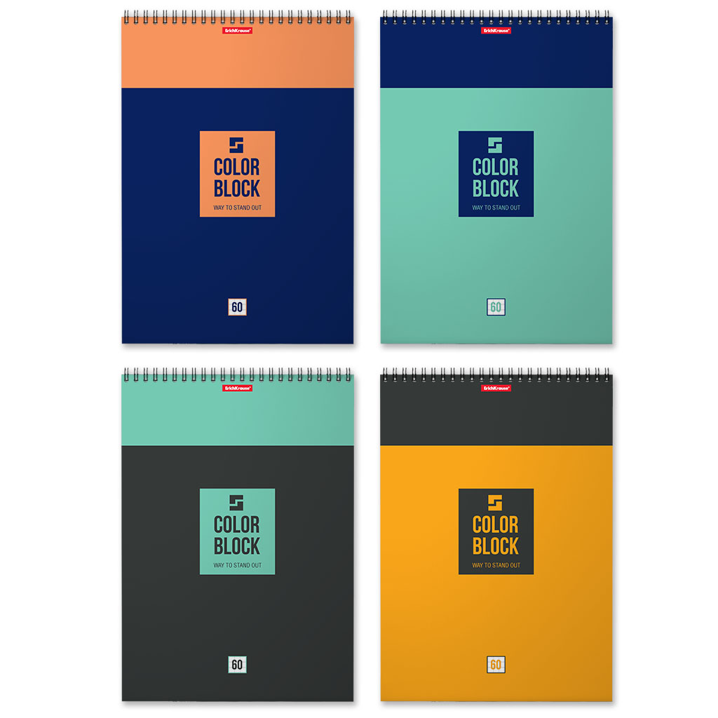 ErichKrause Блокнот Color Block A4 ( 210х297 мм) 60 л. клетка 49685 Фото 2.