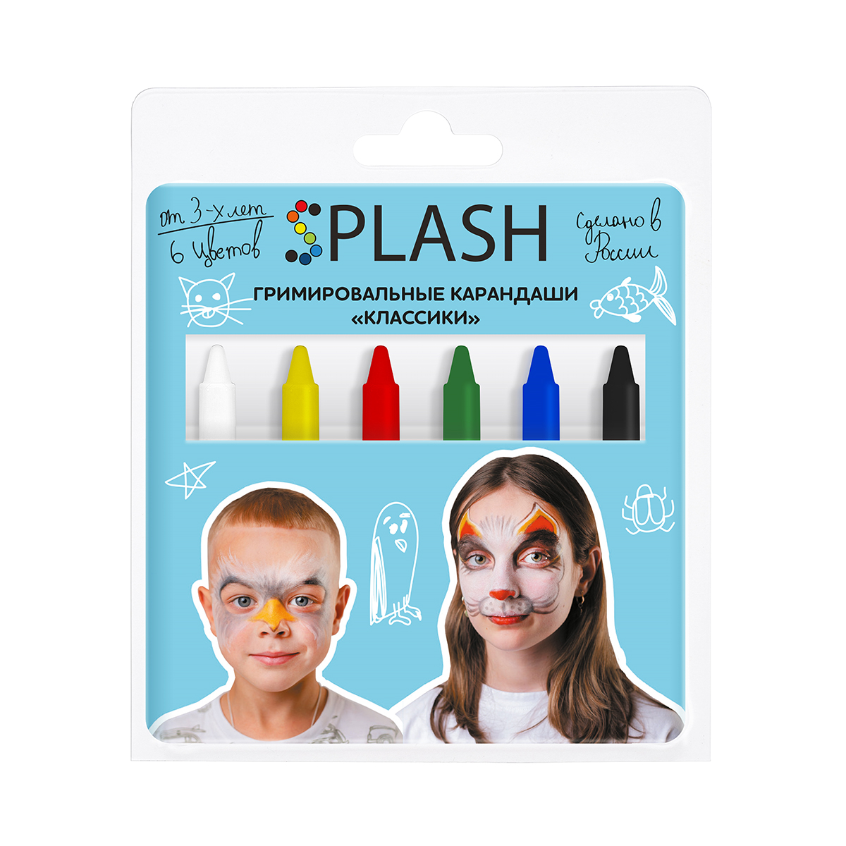 SPLASH / ФТК Гримировальные карандаши Классики 6 цв. 020101 Фото 1.