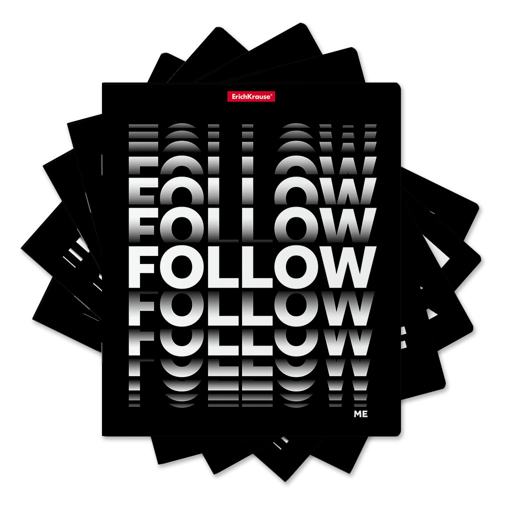 ErichKrause 52963 Тетрадь общая Follow Me A5+ 170х203 мм 96 л. на скрепке 60 г/кв.м клетка Фото 1.