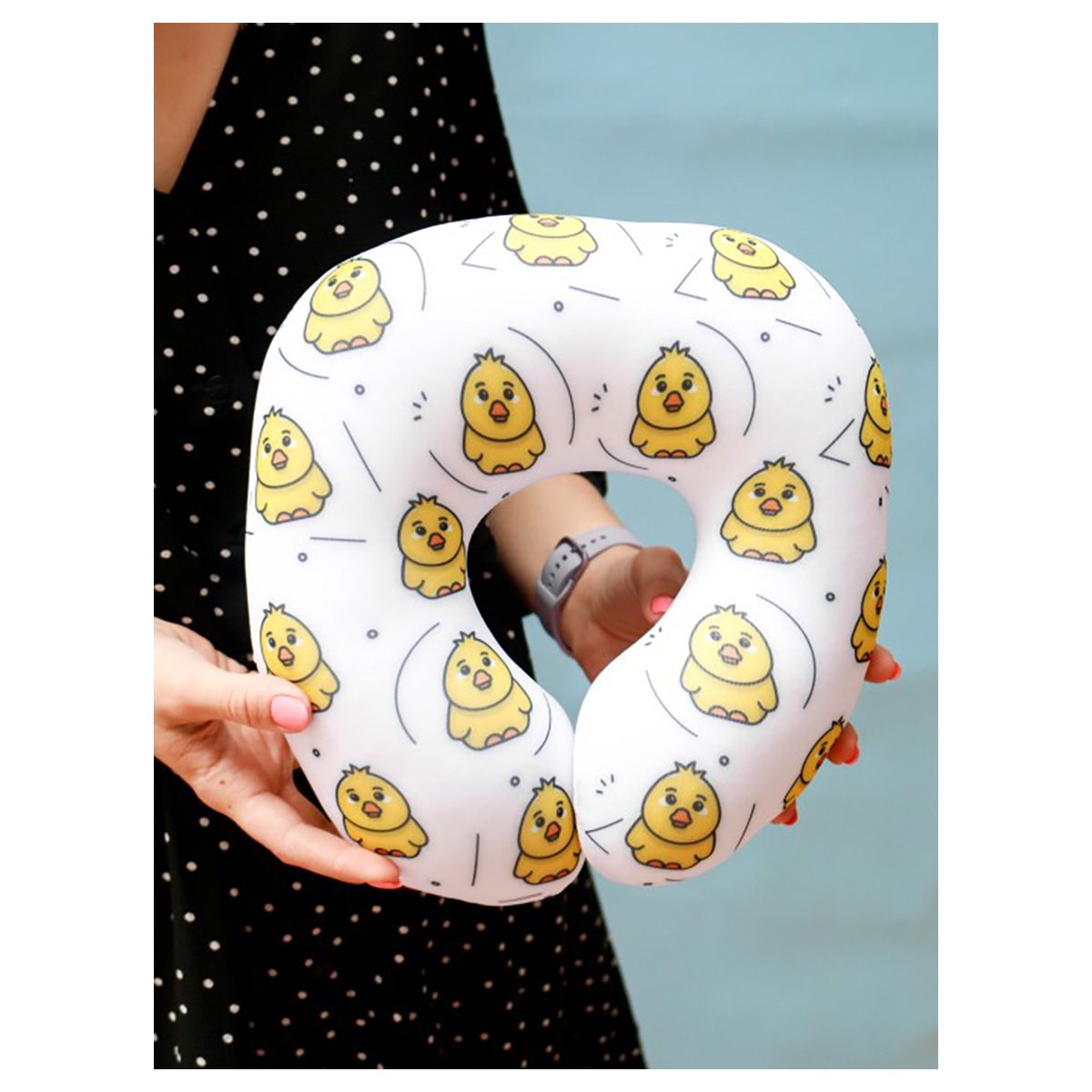 Подголовник антистресс Hugme toys 29 х 28 х 9 см Цыплята HMT-032 Фото 1.