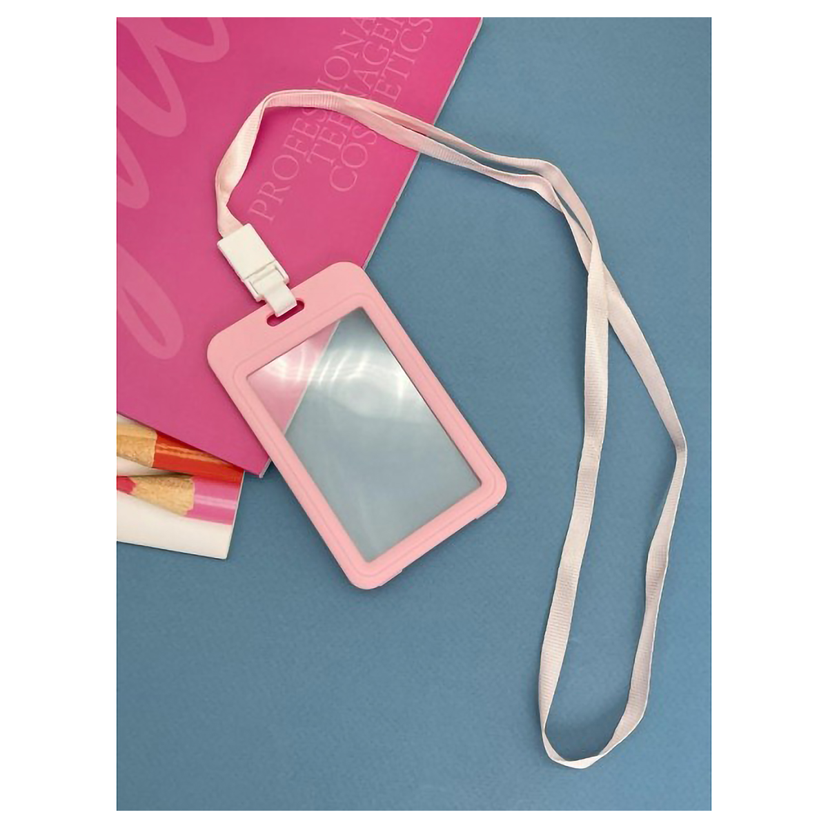 ILIKEGIFT Держатель для карт в ассорт. с шнурком Clear color, pink 133-097 Фото 1.
