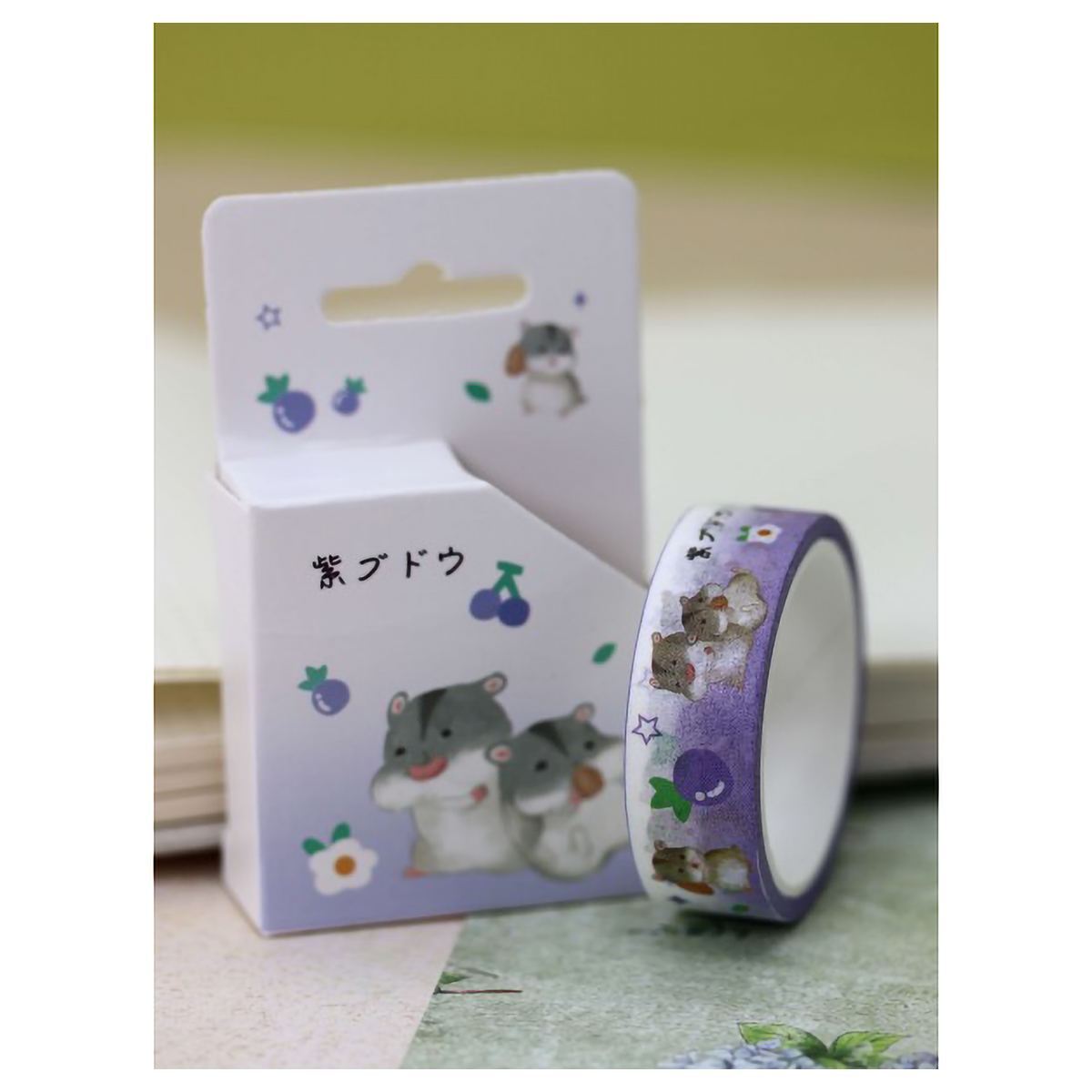 ILIKEGIFT Декоративный скотч 1 см х 5 м 1 шт. Hamster, purple 601E-04 Фото 1.