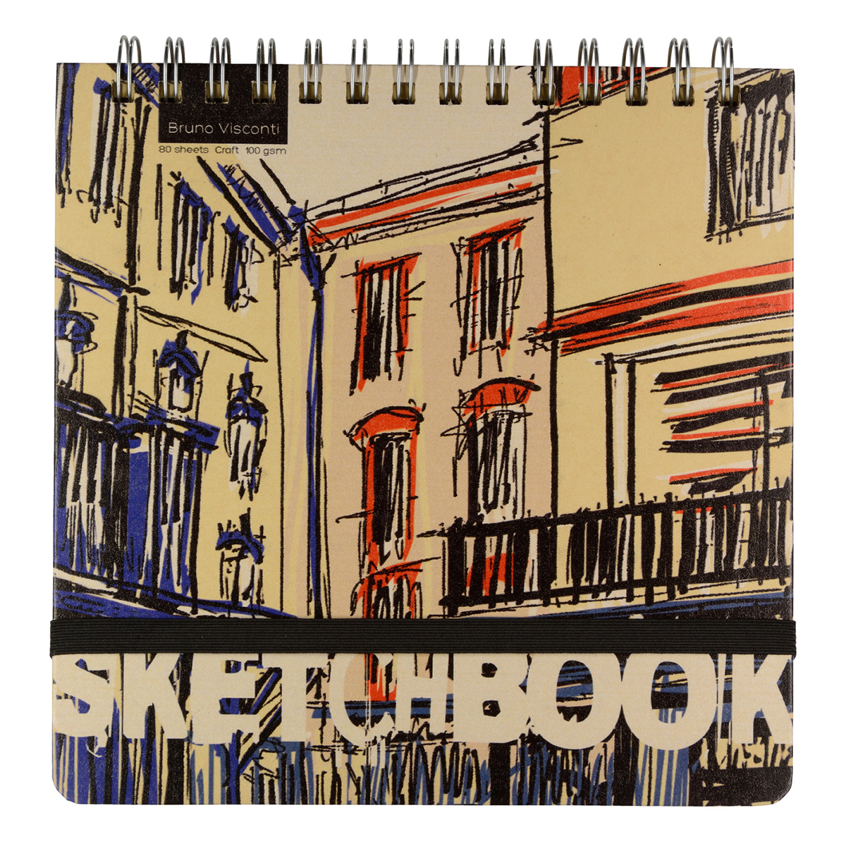 Bruno Visconti 1-503/01 Sketchbook Bv 100 г/м2 20.6 х 20 см на гребне 80 л. Фото 10.