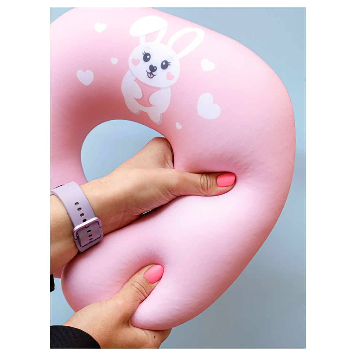 Подголовник антистресс Hugme toys 29 х 28 х 9 см Зайчик HMT-017 Фото 4.