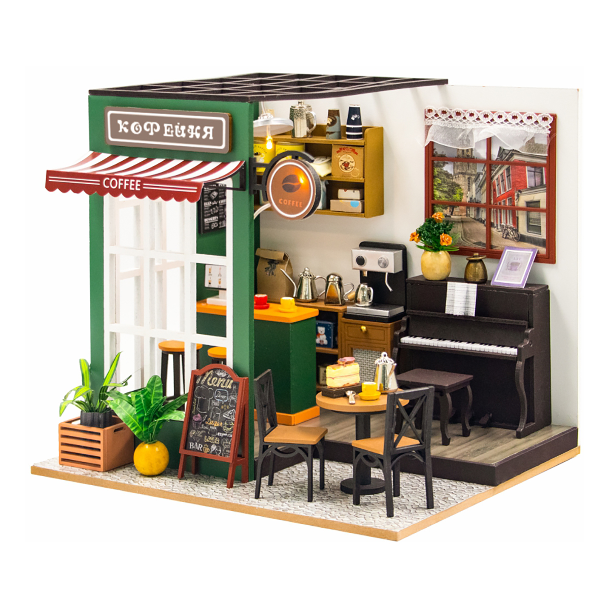 Интерьер в миниатюре Hobby Day Кофейня 19.5х22х19 см PC2311 Фото 1.