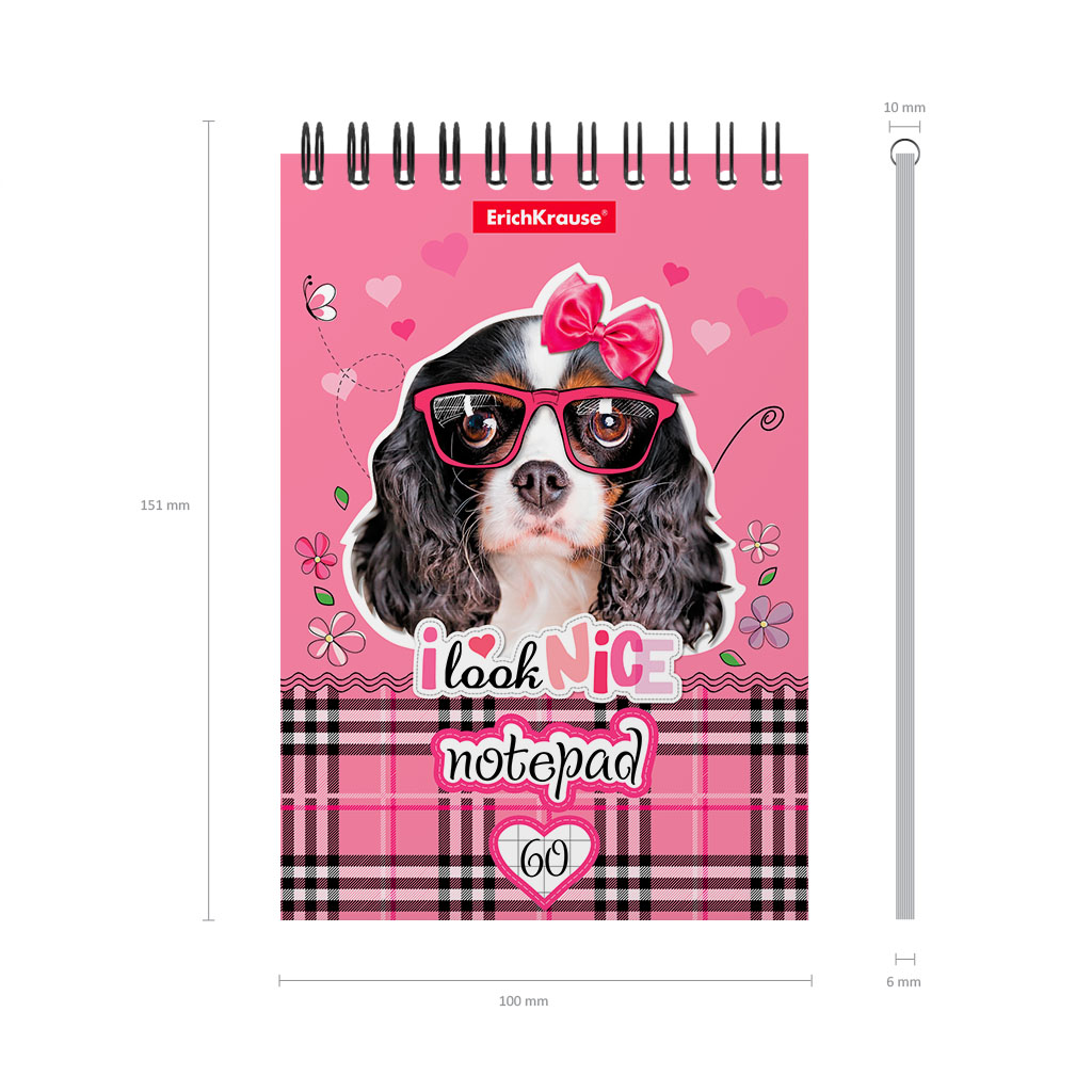 ErichKrause Блокнот A6 ( 100х146 мм) 60 л. клетка Clever Dog 46683 Фото 3.
