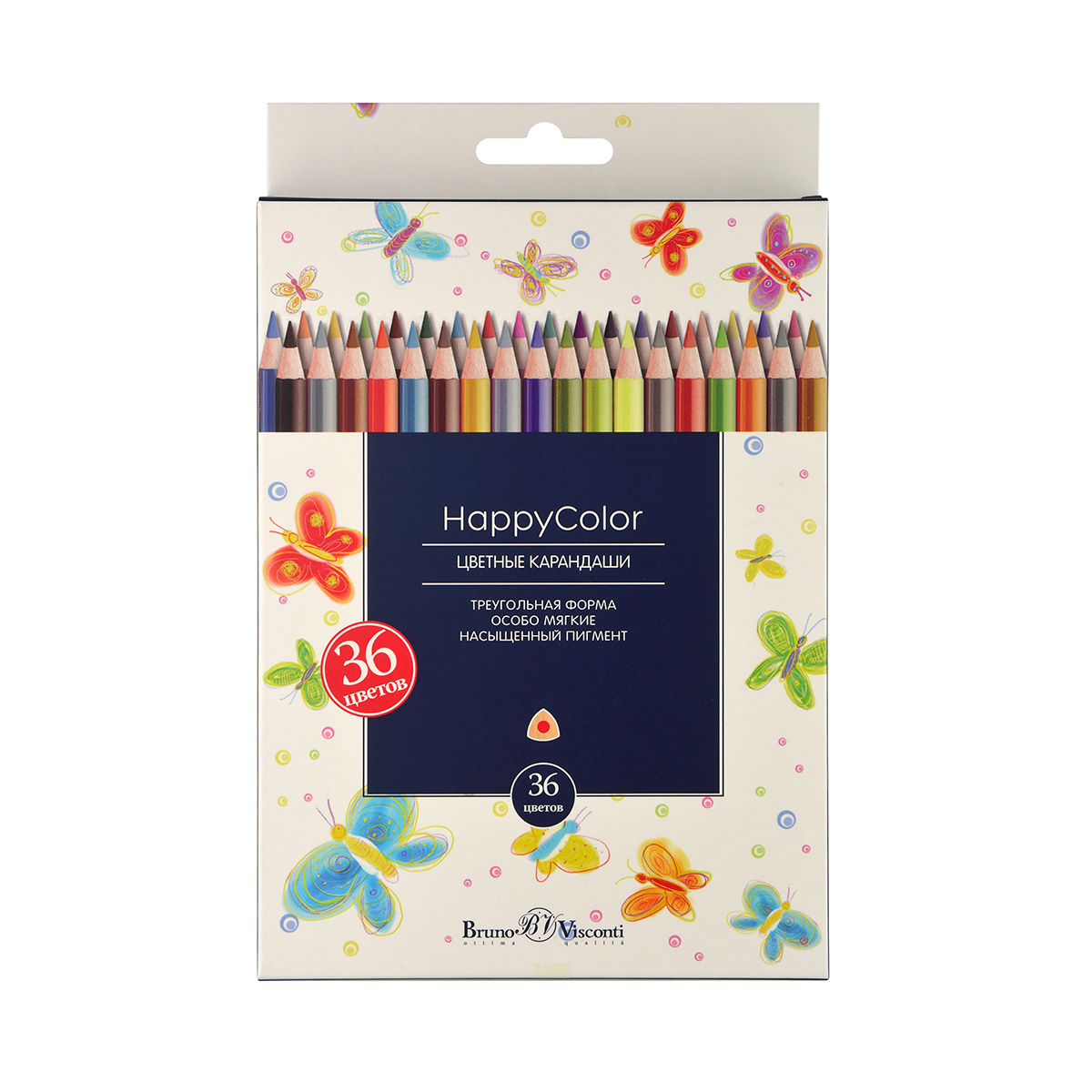 Bruno Visconti Карандаши цветные HAPPYCOLOR заточенный 36 цв. 30-0058 Фото 8.