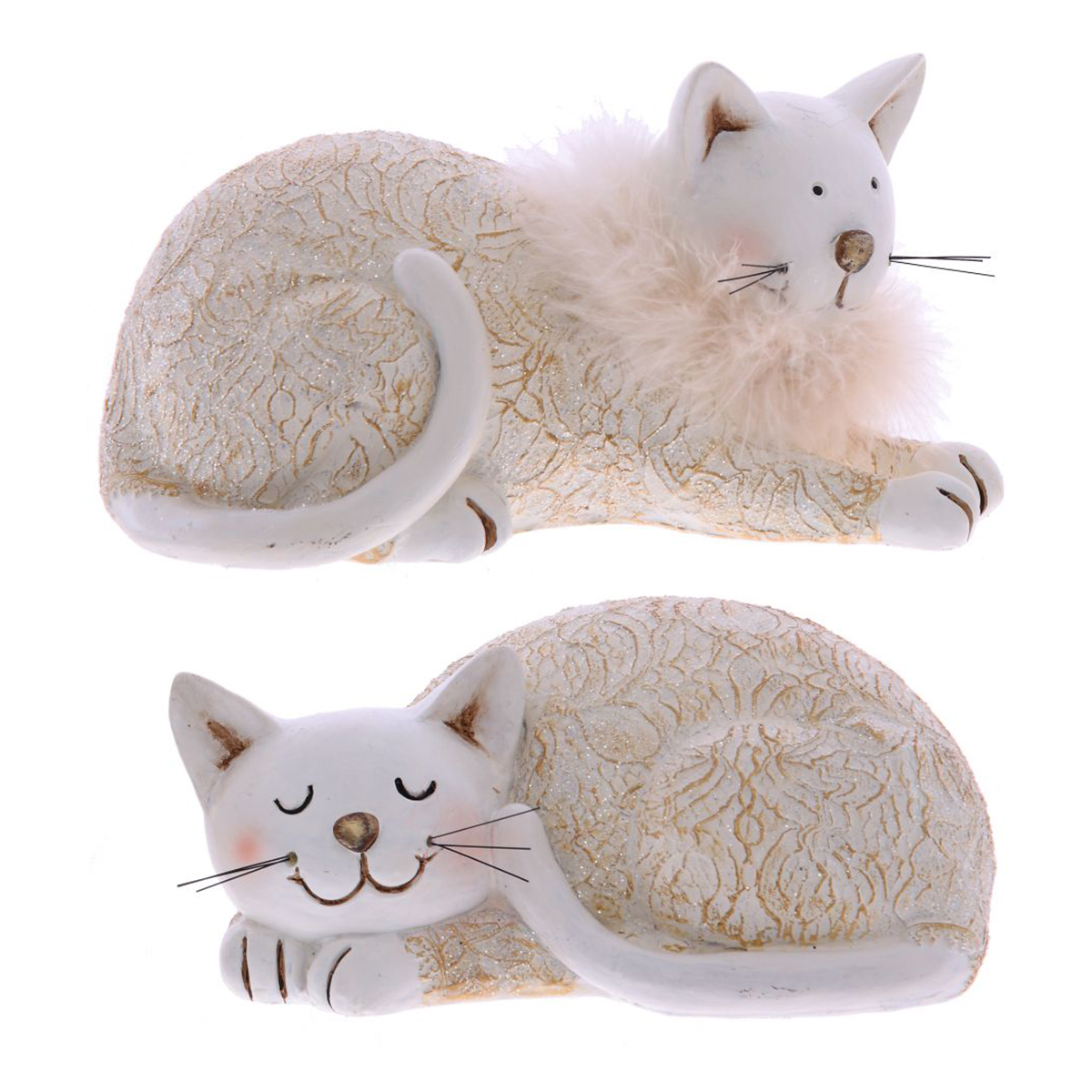 753715 Фигурка декоративная Кошка 19 х 10.5 х 10.5 см Бежевый Фото 1.